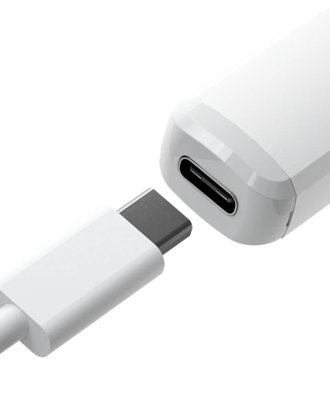 USB-C rechargeable. Power to the last drop.