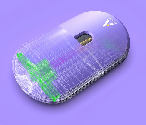 ACTIVE hardware rendered as an engineering wireframe